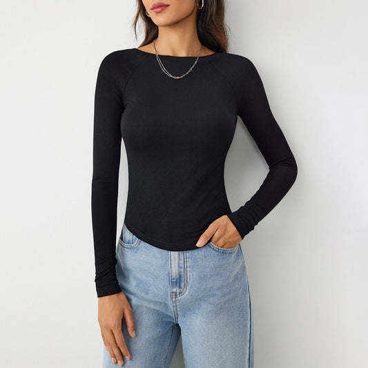 High-elastic Knitted Long-sleeve T-shirt