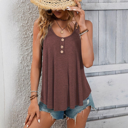 Sleeveless Button-up Top