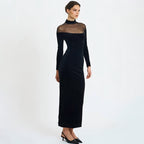 Black Strapless Mesh Dress