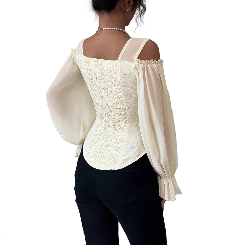 3D Puff Sleeve Blouse