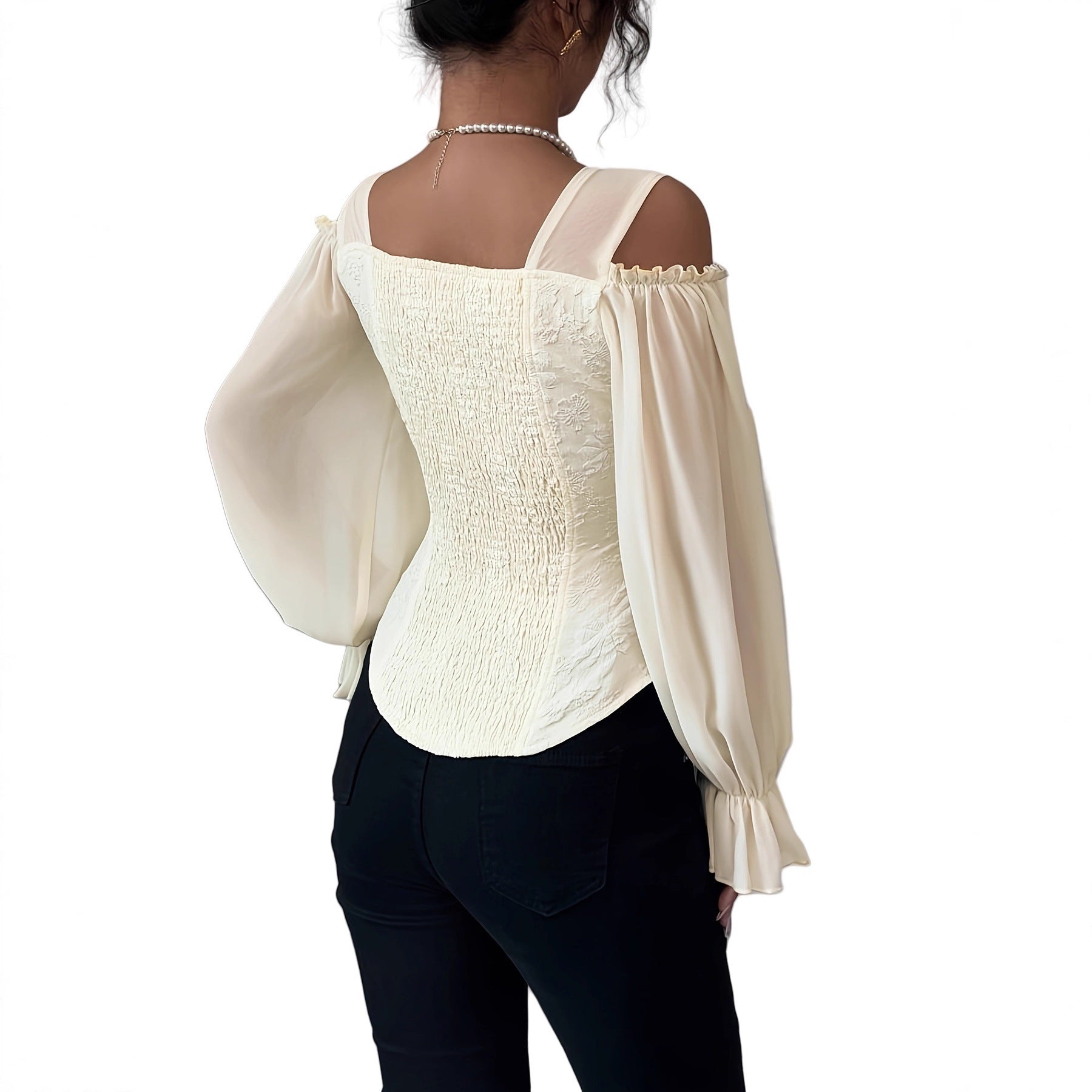 3D Puff Sleeve Blouse