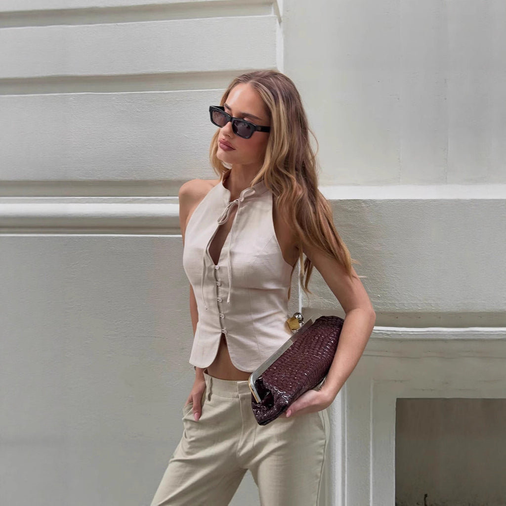 Retro Backless Cropped