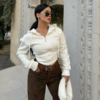 White Cropped Cardigan Sweater