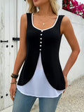 Color-Blocked Vest Top