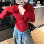 V-Neck Casual Pullover