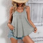 Sleeveless Button-up Top