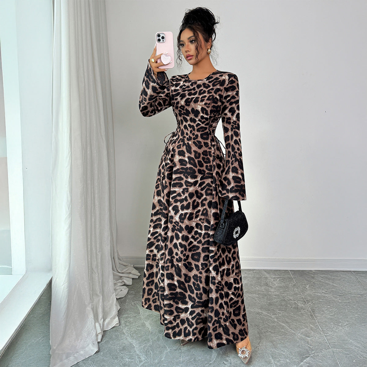 Leopard Apricot Dress