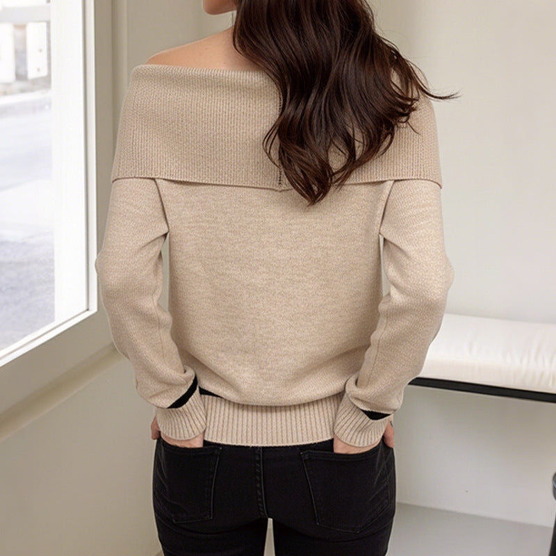 Khaki Geometric Pullover