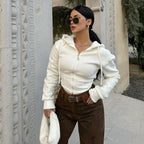 White Cropped Cardigan Sweater