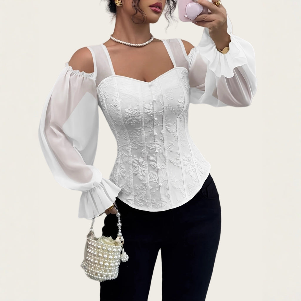 3D Puff Sleeve Blouse