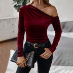 Off-shoulder Oblique Neck Top