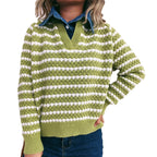 Striped Fake Two-Piece Pullover