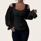 3D Puff Sleeve Blouse