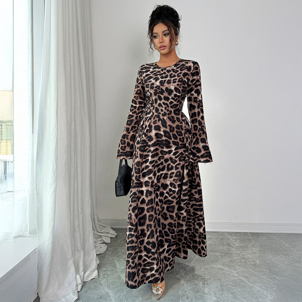 Leopard Apricot Dress