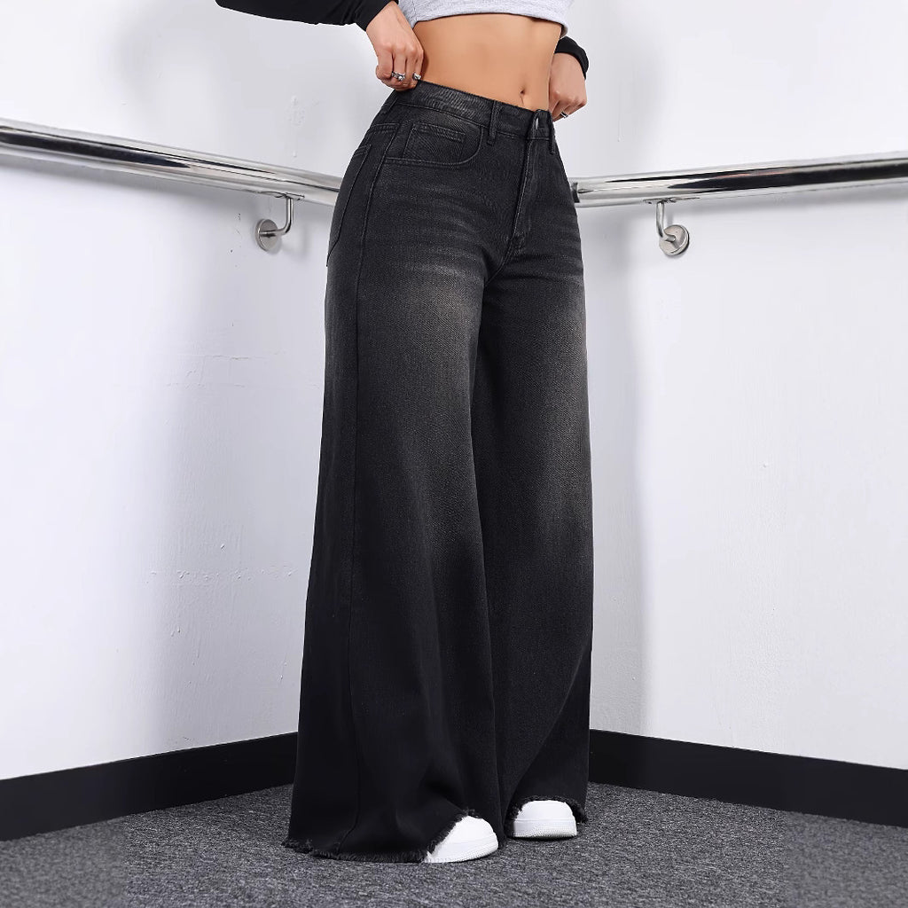 Loose Wide-leg Retro Jeans