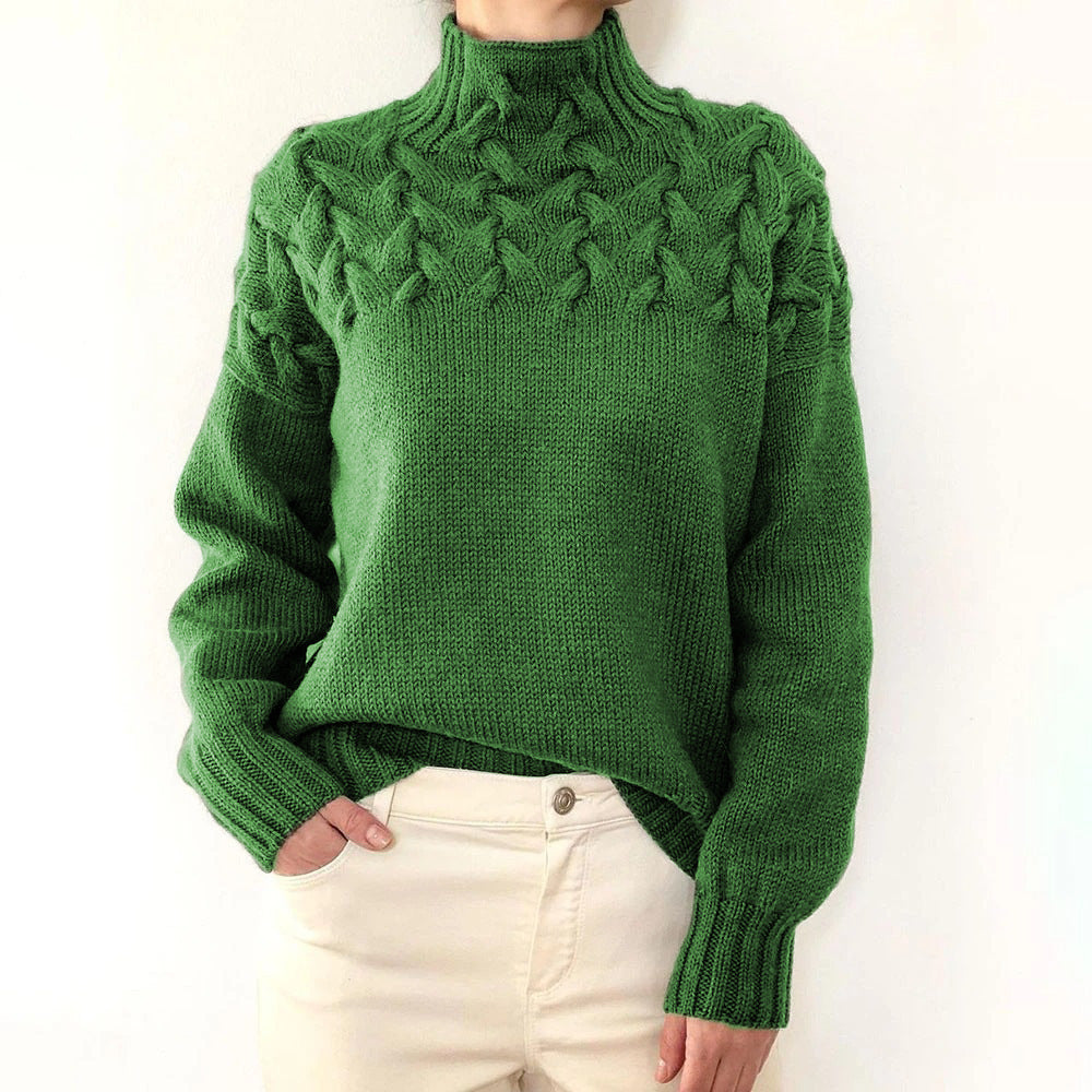 Braided Turtleneck Sweater