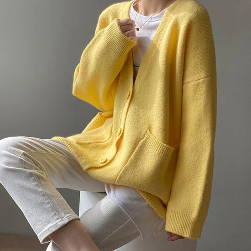Chic Yellow Cardigan