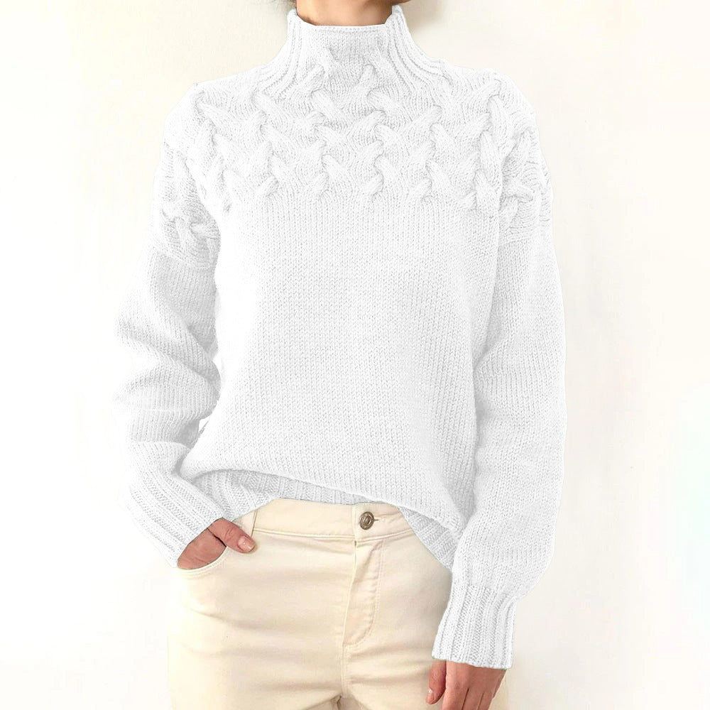 Braided Turtleneck Sweater