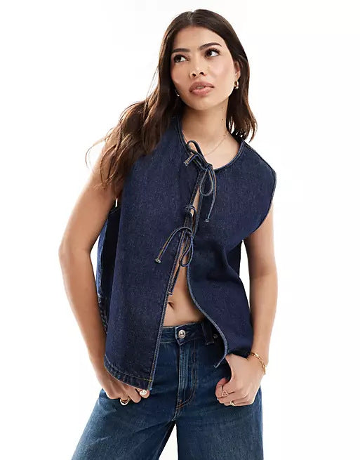 Dark Blue Denim Top