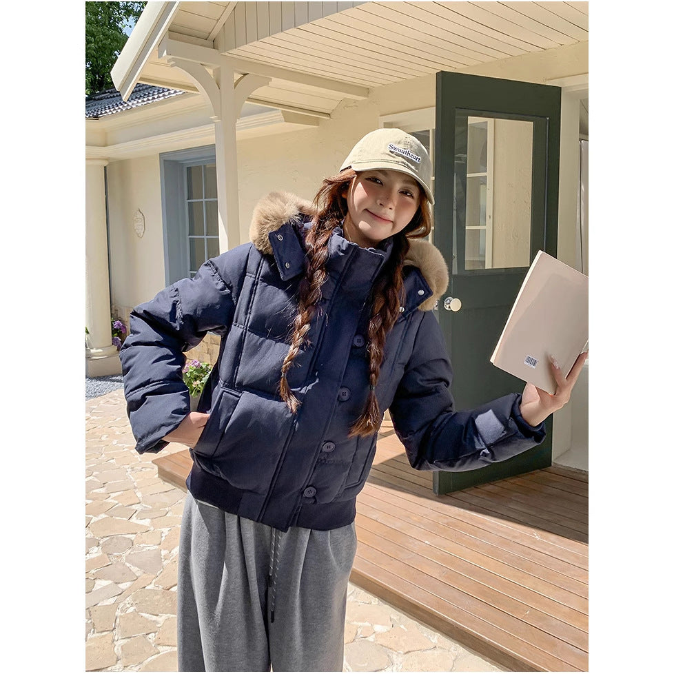 Big Fur Collar Hooded Jacket