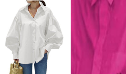 Lantern Sleeve Lapel Top