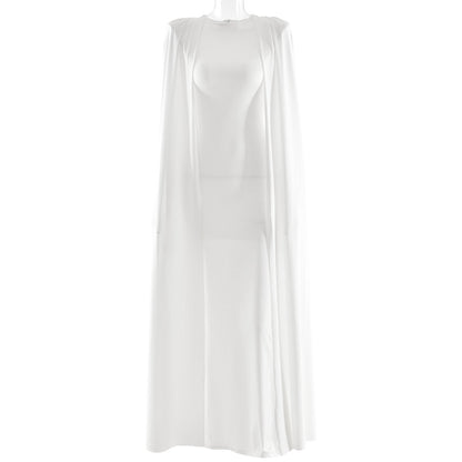 Pleated Shawl Slim Dress