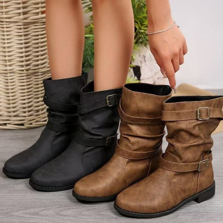 Mid-Calf Block Boots