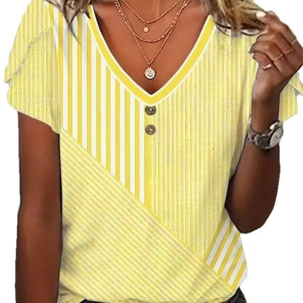 Striped Button-Up Top