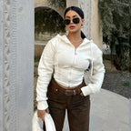 White Cropped Cardigan Sweater