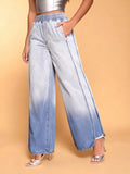 Wide-Leg Jeans with Elastic