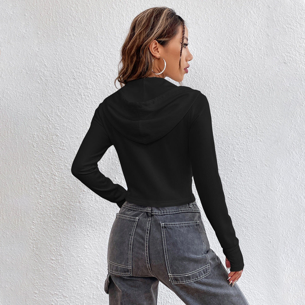 Street  Zip-up Long Sleeve Top