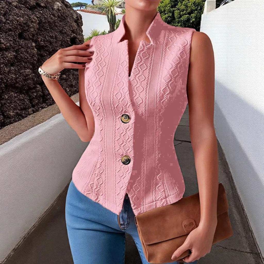 V-Neck Button Vest