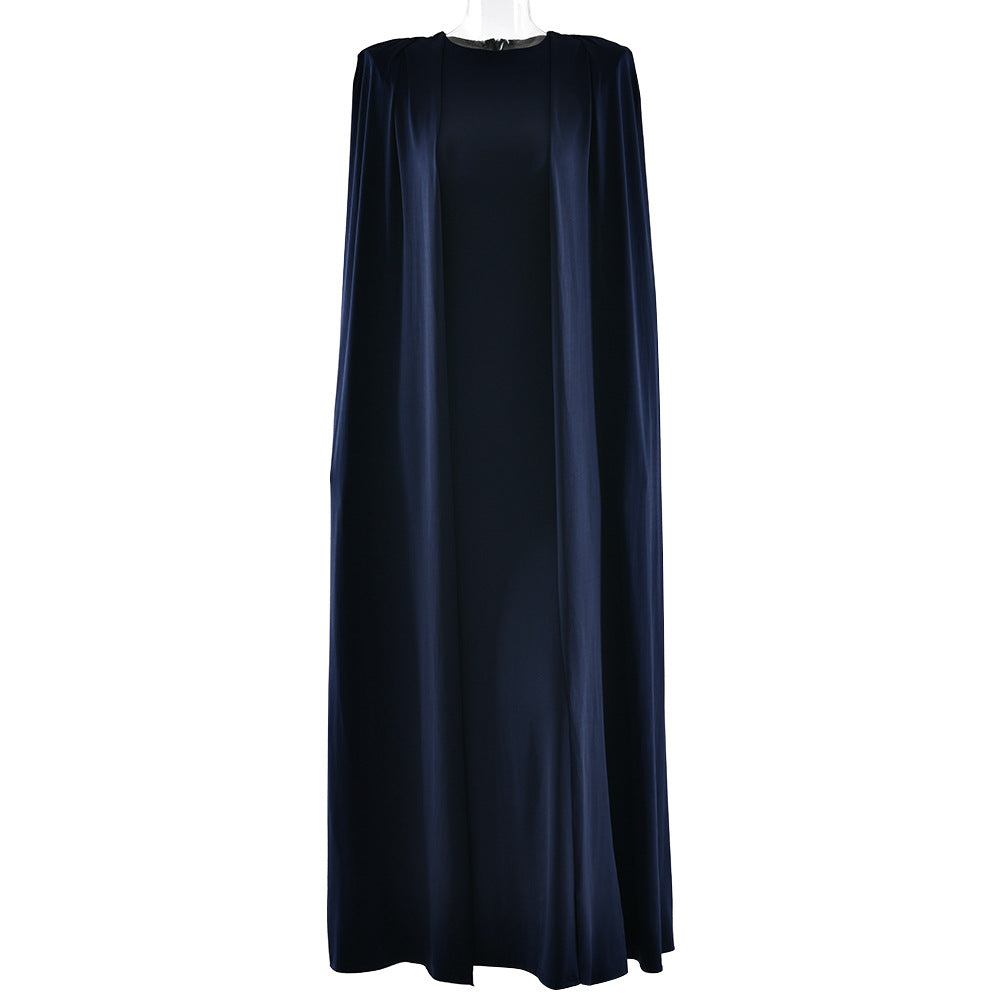 Pleated Shawl Slim Dress