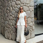 White Buttoned Slim Cardigan