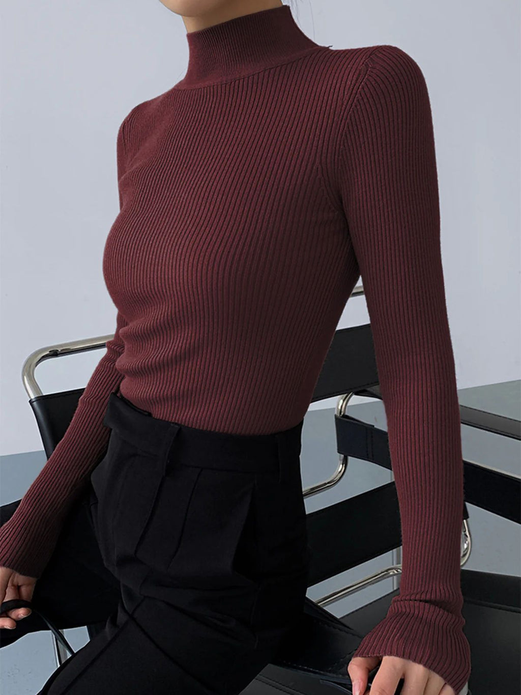 Crew-Neck Knitted Top