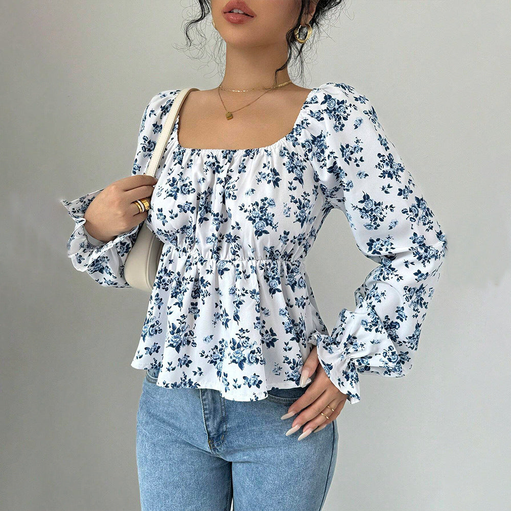 Neckline Puff Sleeve Top