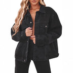 Black Cotton Denim Jacket