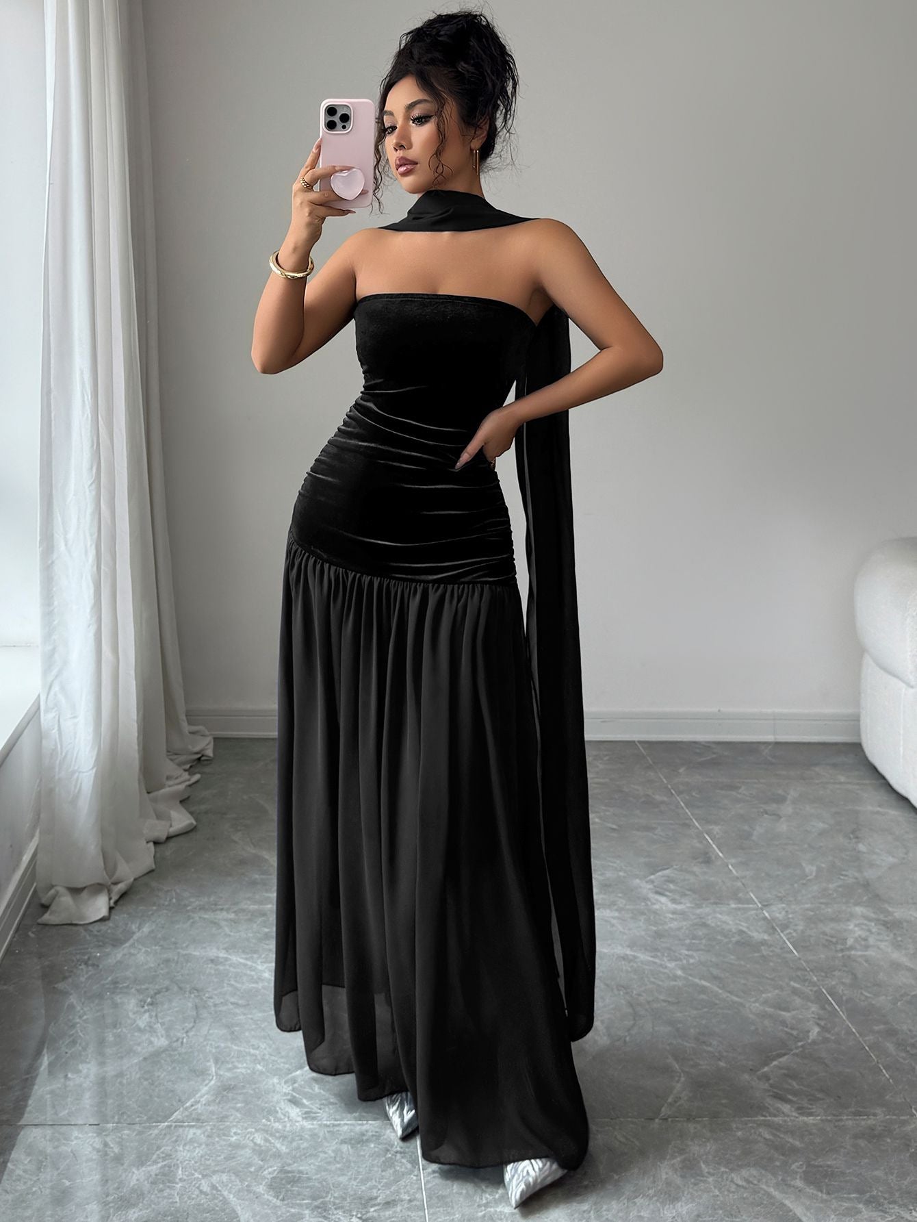 Strapless Patchwork Dress