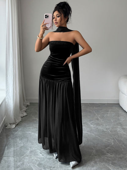 Strapless Patchwork Dress