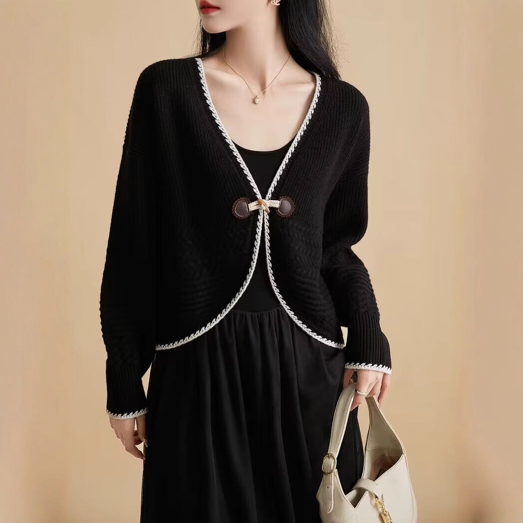 V-Neck Toggle Cardigan