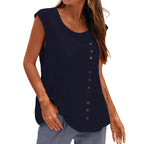 Asymmetric Linen Top