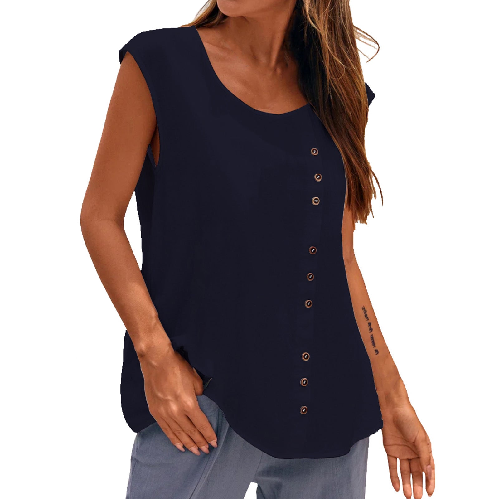 Asymmetric Linen Top