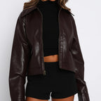 PU Zip-Up Jacket
