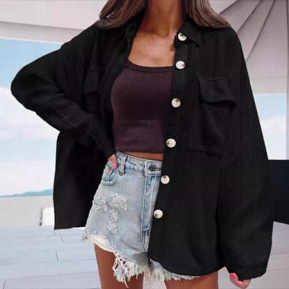 Solid Long-Sleeve Blouse