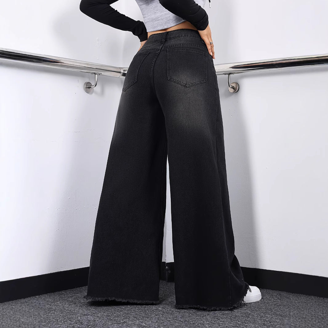 Loose Wide-leg Retro Jeans