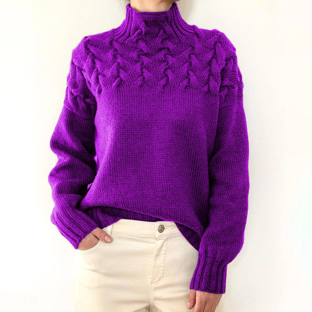 Braided Turtleneck Sweater