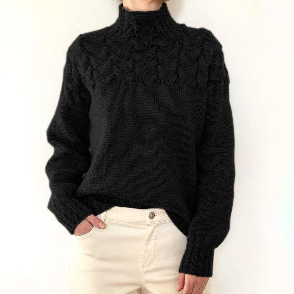 Braided Turtleneck Sweater
