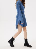 Tie-Waist Baggy Shirt