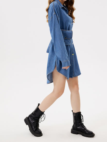 Tie-Waist Baggy Shirt