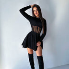 Semi-high Collar Dress
